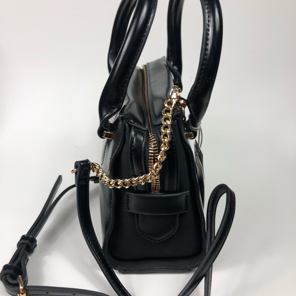 Trapezoid Midi Satchel Handbag - A New Day Black - - Picture 3 of 6